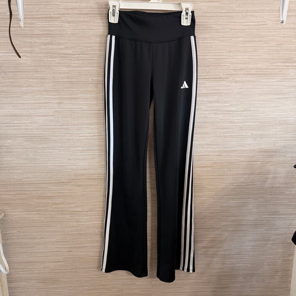 Adidas Girls Flare Leg Pants size M 10/12 slim fit
